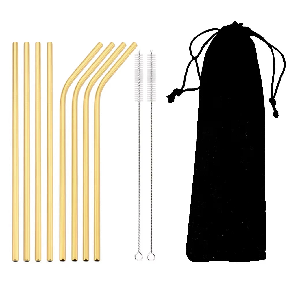 Reusable Stainless Steel Straws Set