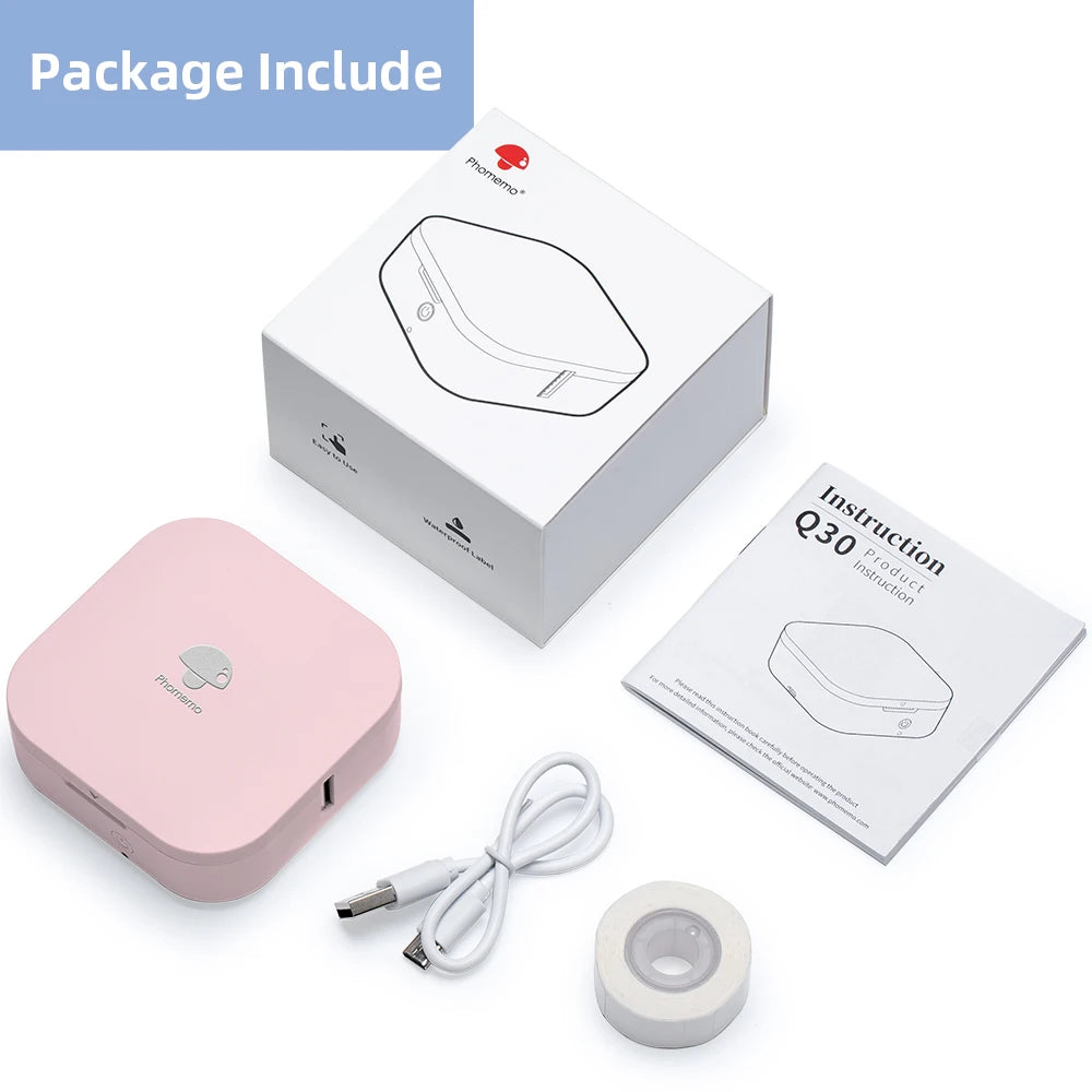 Phomemo Q30 Label Portable Label Printer - Wireless Bluetooth Mini Printer with Sticker Roll Options