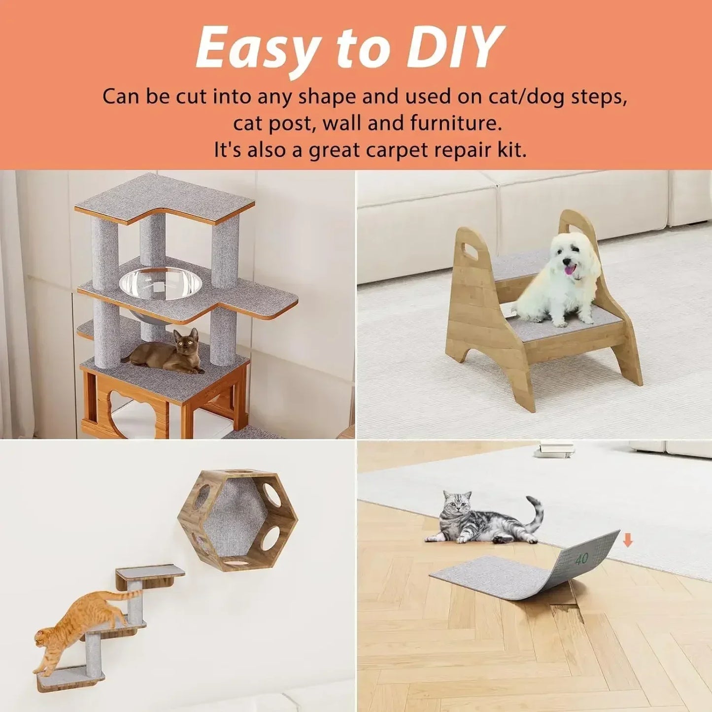 Cat Scratcher Sofa Protector Mat - Self-Adhesive Furniture Guard