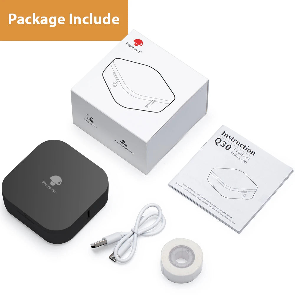 Phomemo Q30 Label Portable Label Printer - Wireless Bluetooth Mini Printer with Sticker Roll Options