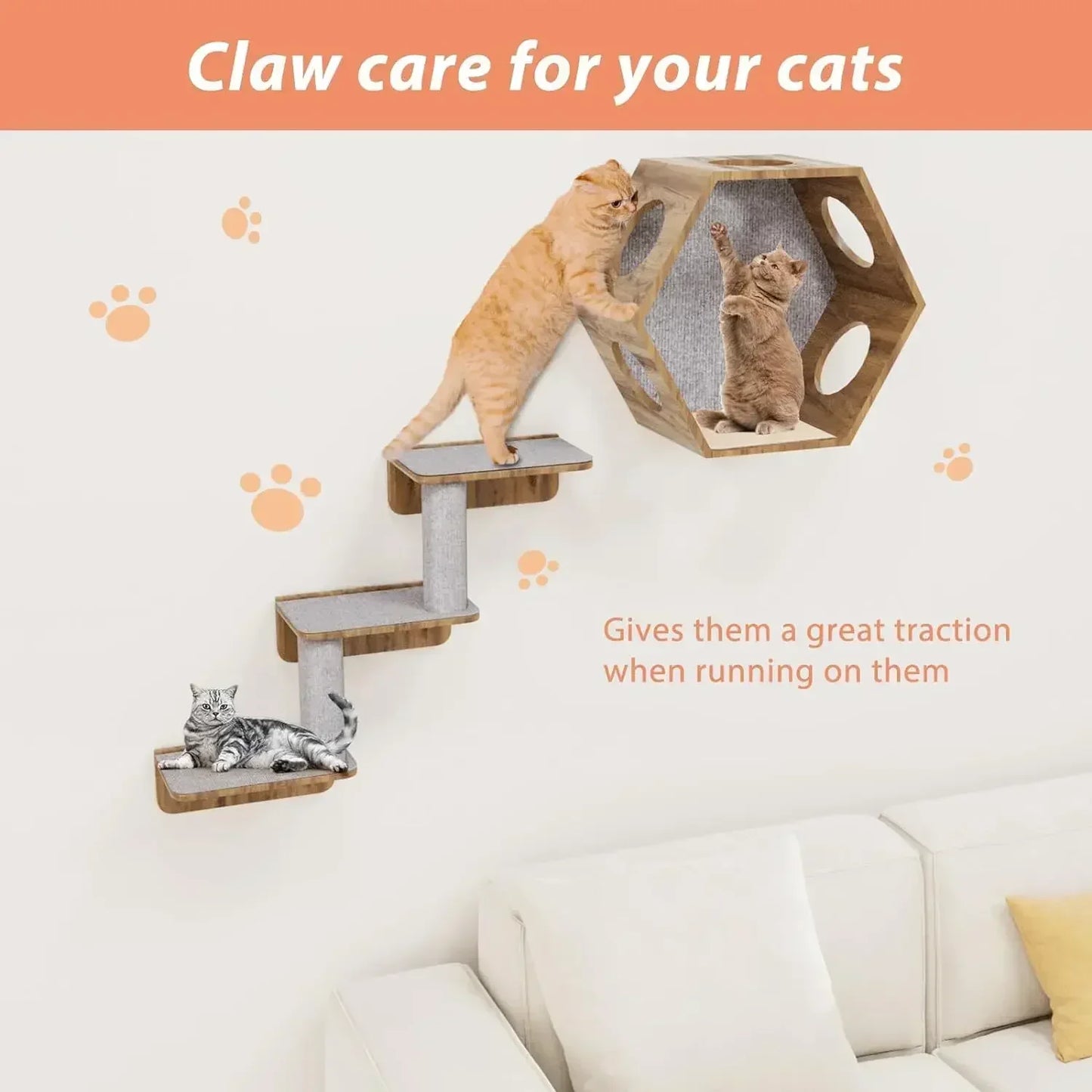 Cat Scratcher Sofa Protector Mat - Self-Adhesive Furniture Guard