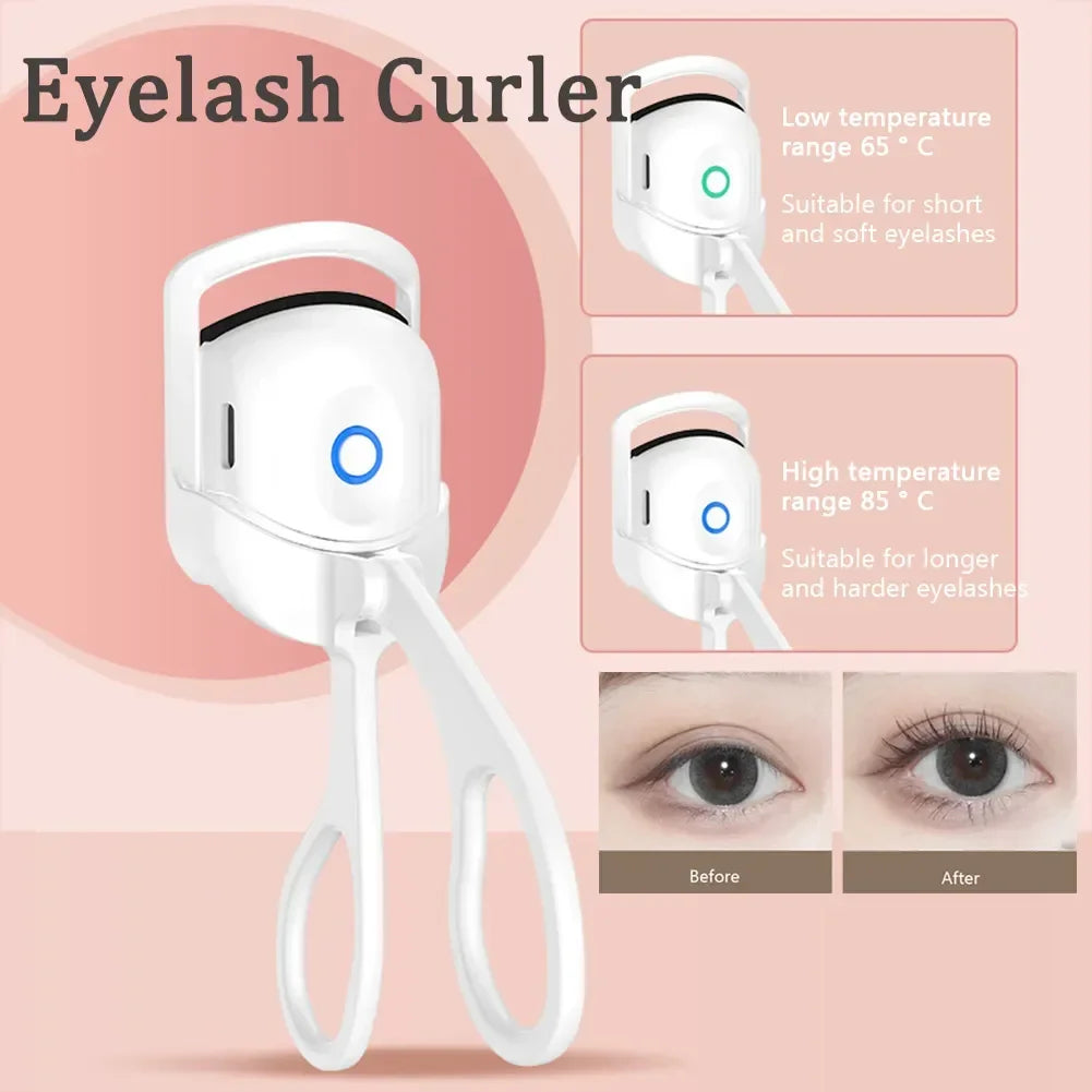 USB Heated Eyelash Curler - Rechargeable, Long-Lasting Lift