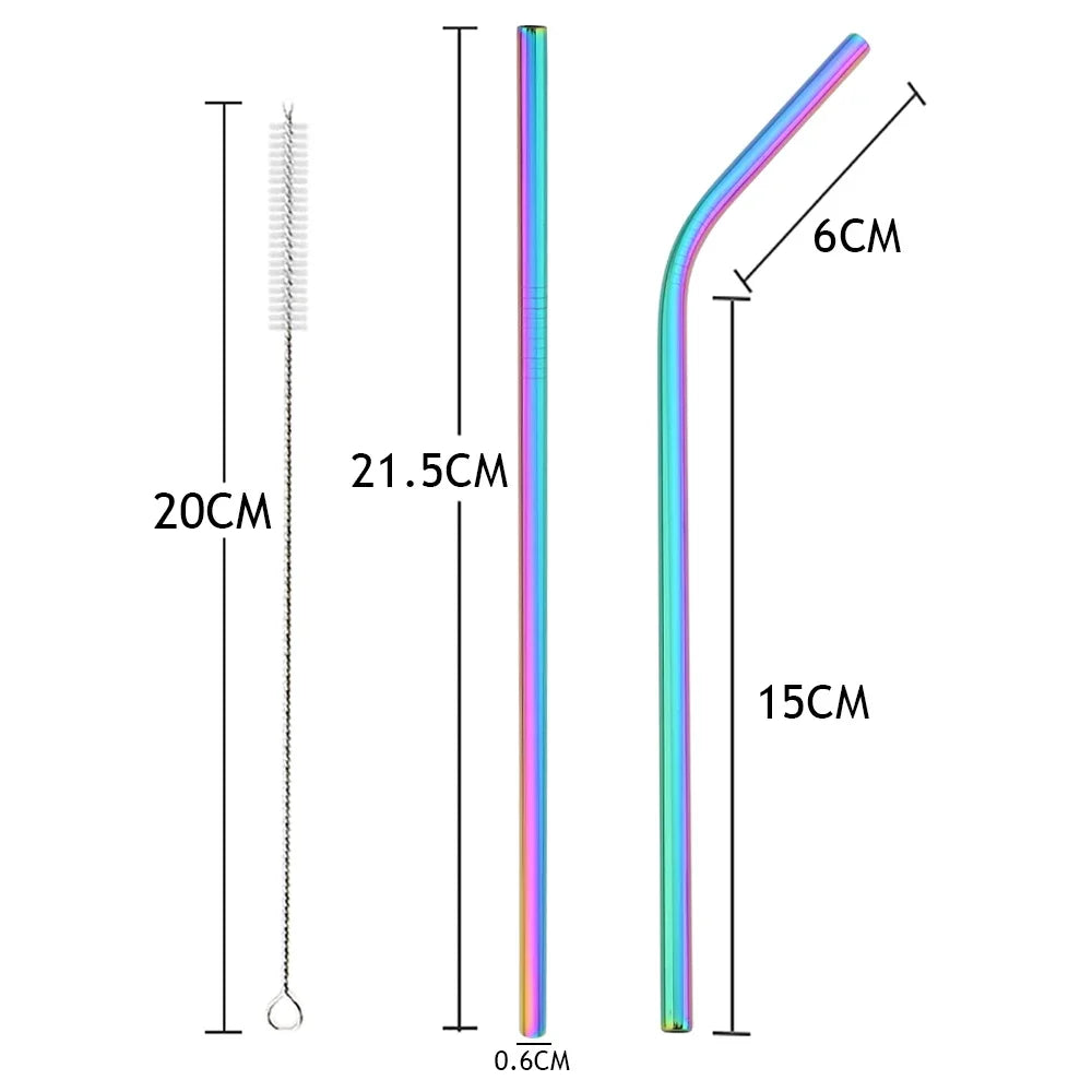 Reusable Stainless Steel Straws Set
