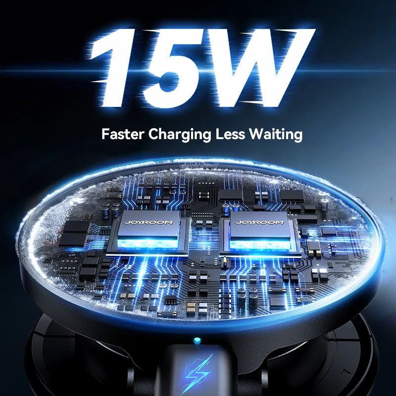 Joyroom Magnetic Car Mount with 15W Wireless Charging - 360° Rotation