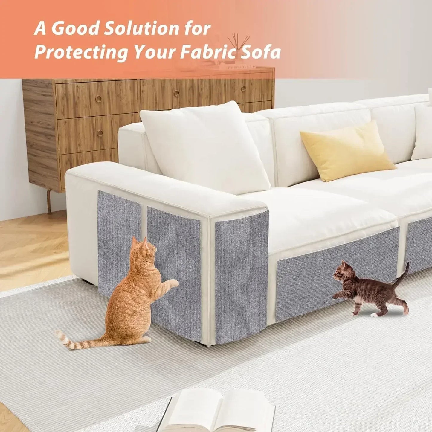 Cat Scratcher Sofa Protector Mat - Self-Adhesive Furniture Guard