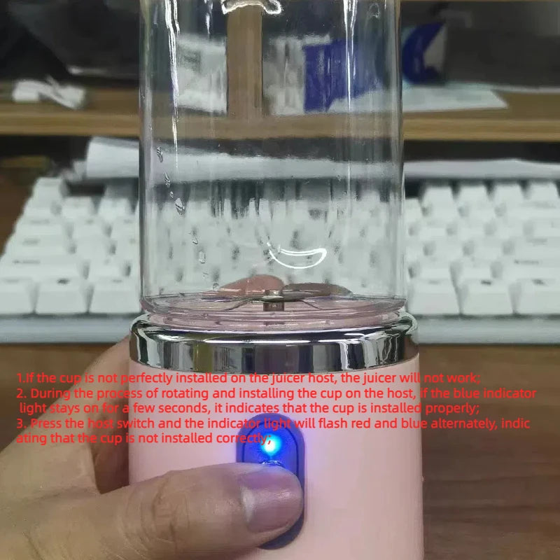 Portable Double Cup Blender - USB Rechargeable Smoothie Maker