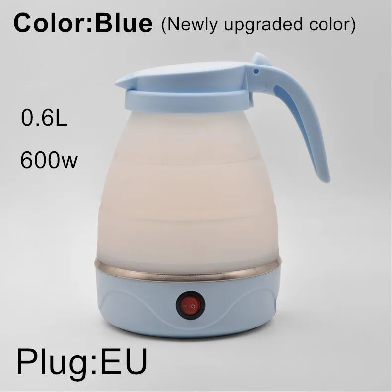 220V 0.6L Mini Folding Travel Kettle | Portable Electric Silicone Water Heater