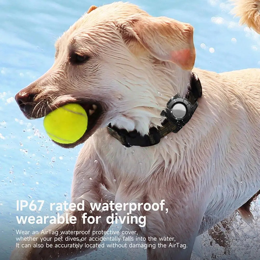 AirTag Pet Collar Case - Durable Waterproof GPS Tracker Holder for Dogs & Cats