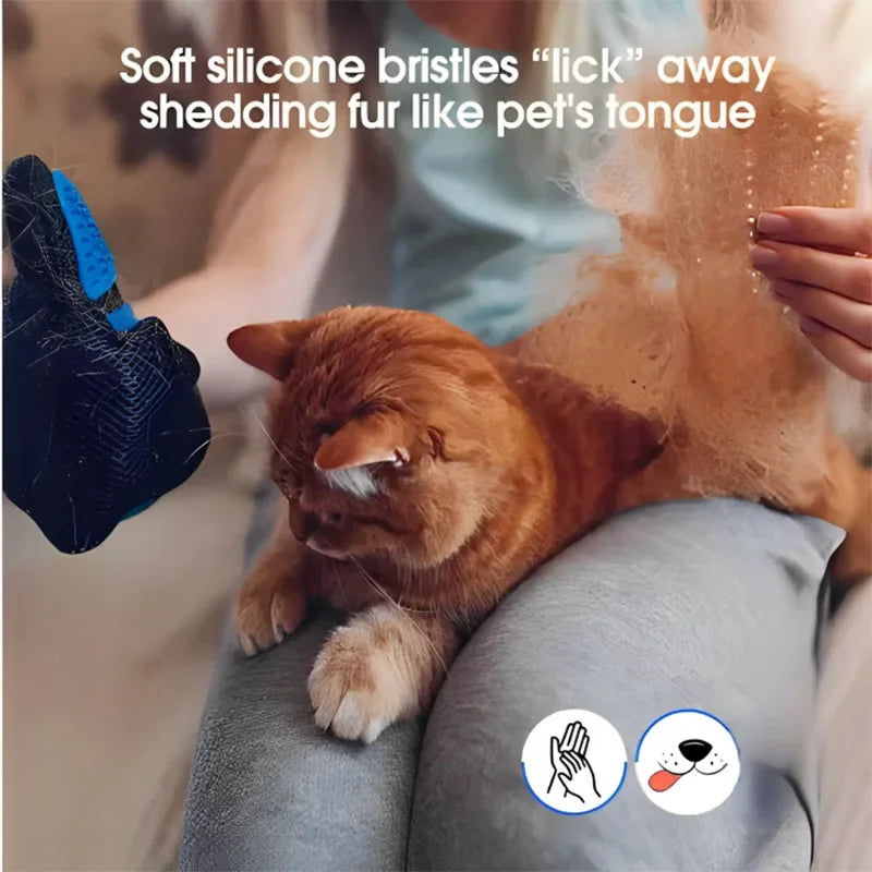 2-in-1 Pet Grooming Glove and Deshedding Brush