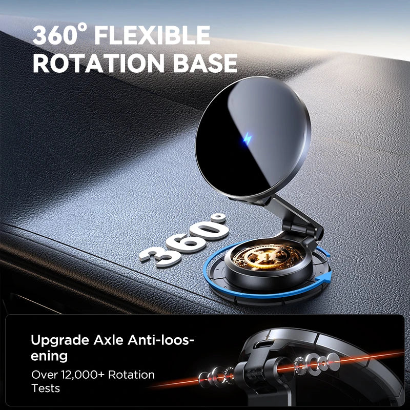 Joyroom Magnetic Car Mount with 15W Wireless Charging - 360° Rotation