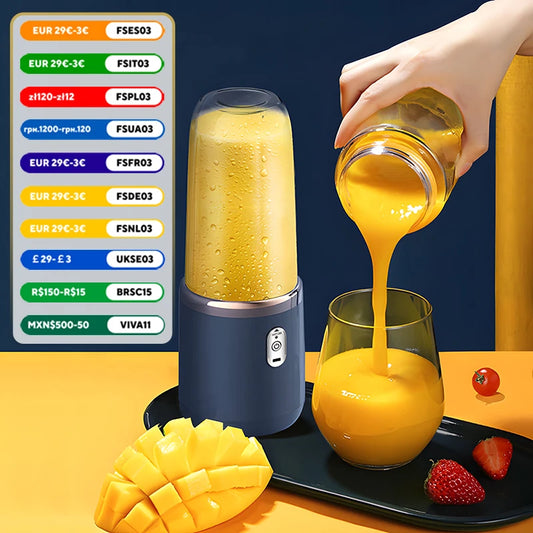 Portable Double Cup Blender - USB Rechargeable Smoothie Maker