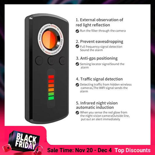 Hidden Camera & Spy Detector with LED Laser Scanner
