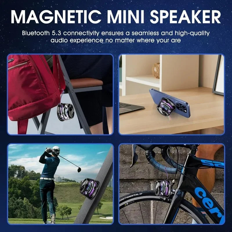 Portable Magnetic Bluetooth Speaker with 360° Surround Sound