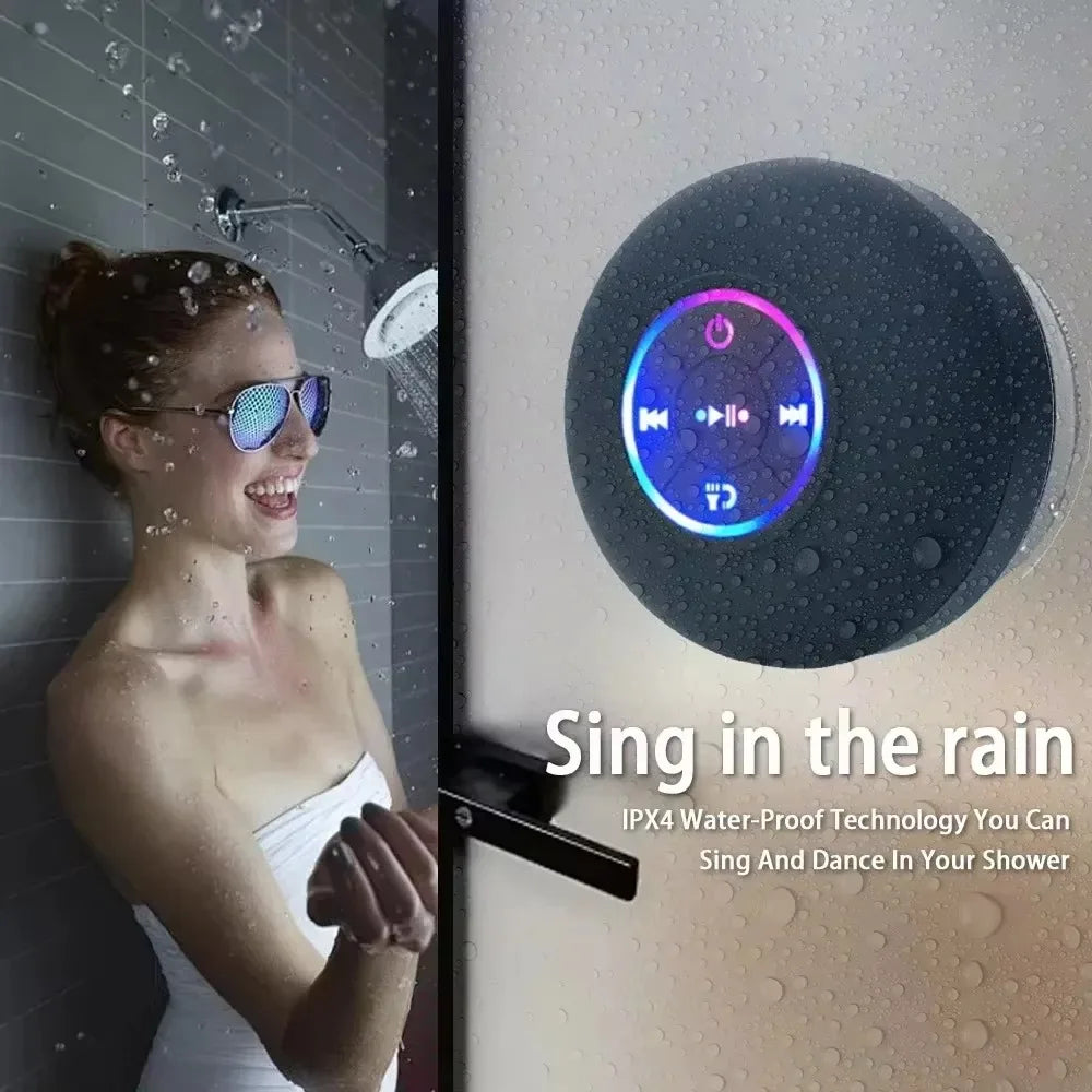 Waterproof Bathroom Speaker with Suction Mount