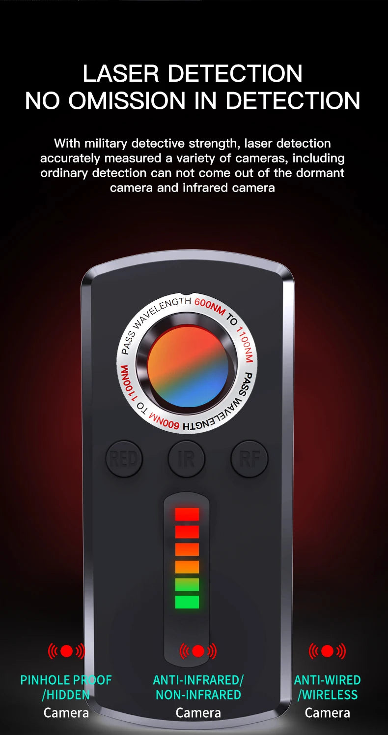 Hidden Camera & Spy Detector with LED Laser Scanner