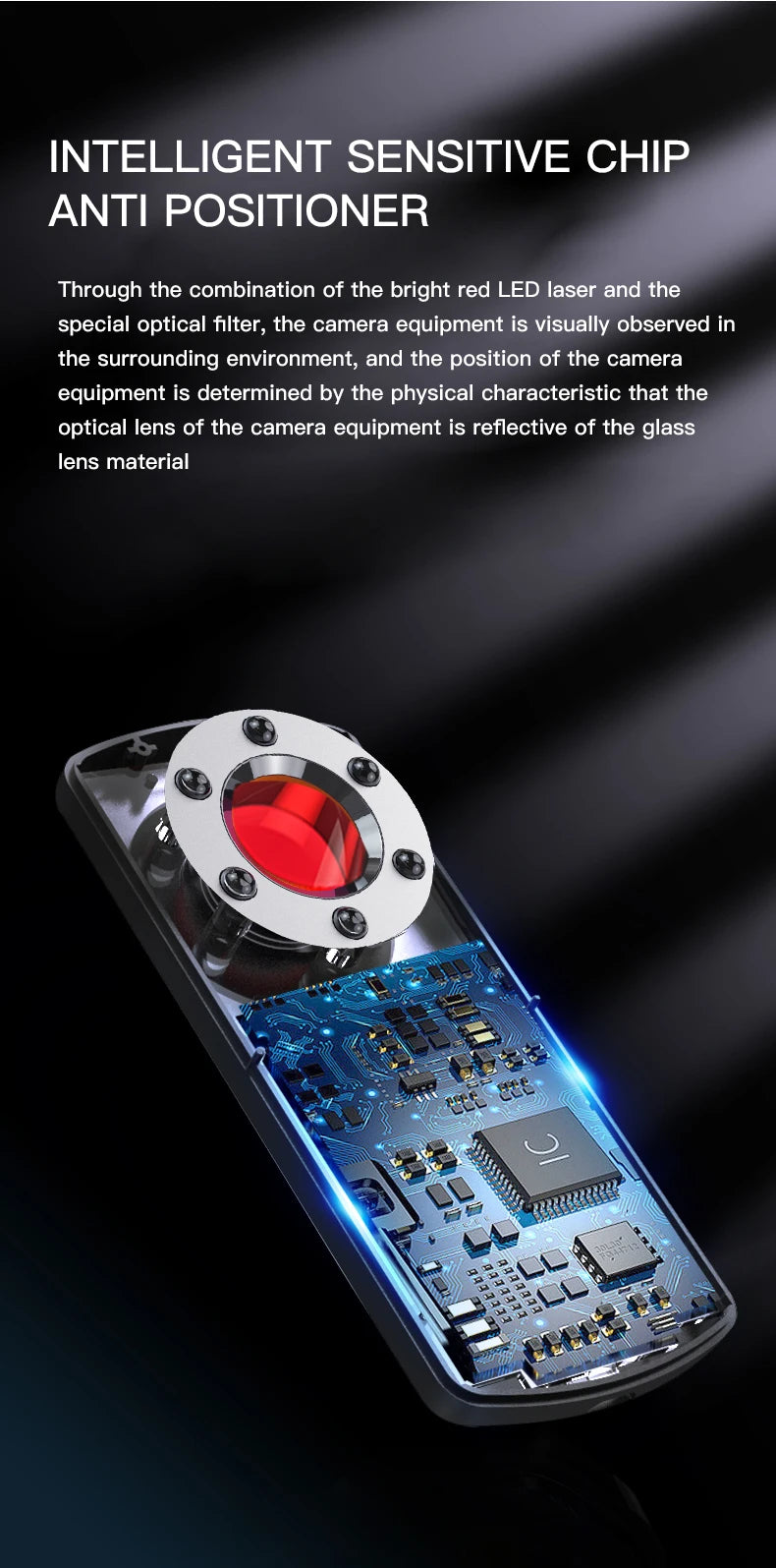 Hidden Camera & Spy Detector with LED Laser Scanner
