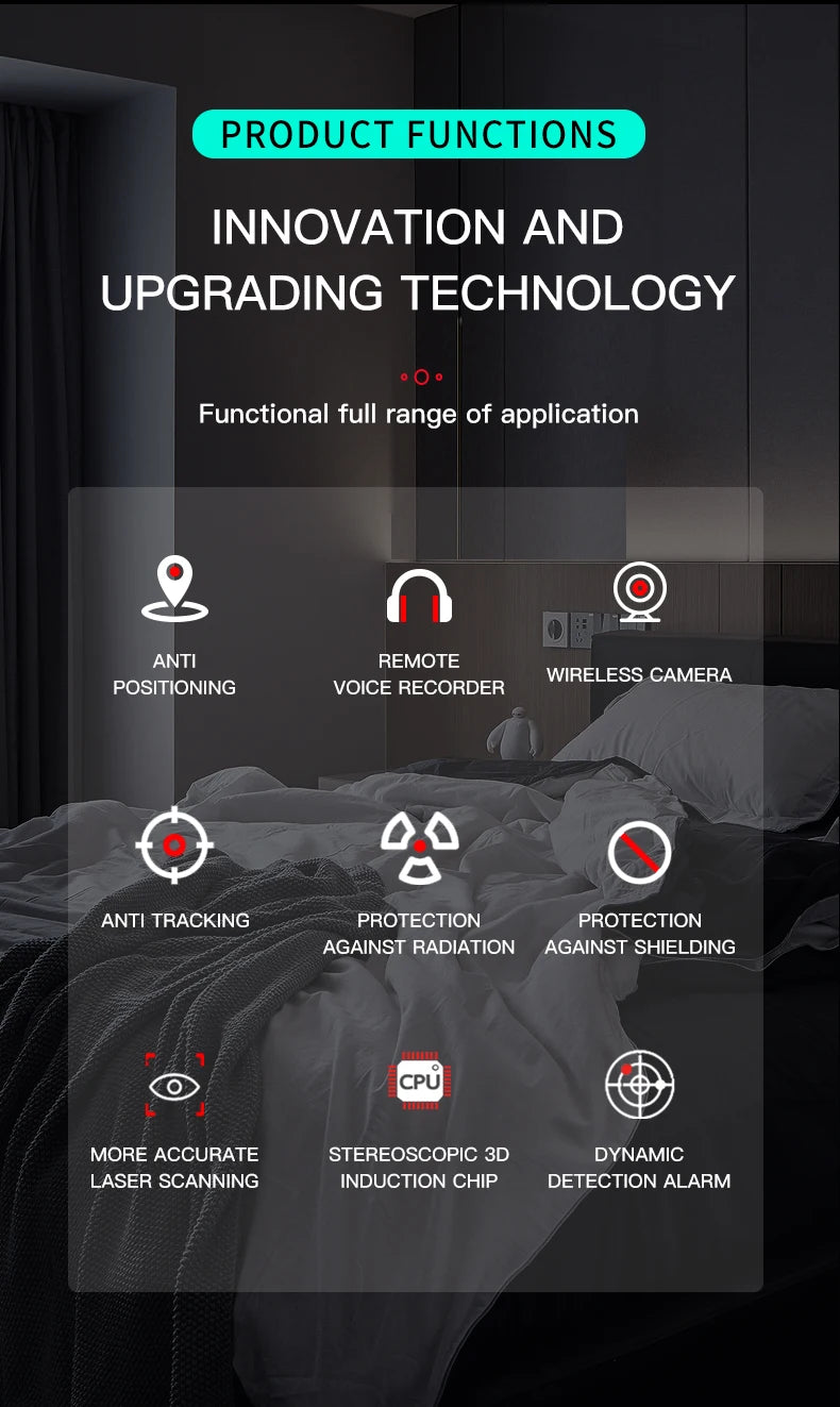 Hidden Camera & Spy Detector with LED Laser Scanner