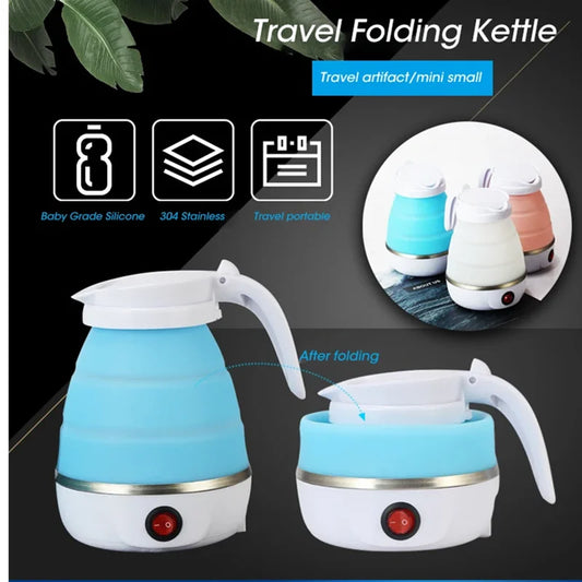220V 0.6L Mini Folding Travel Kettle | Portable Electric Silicone Water Heater