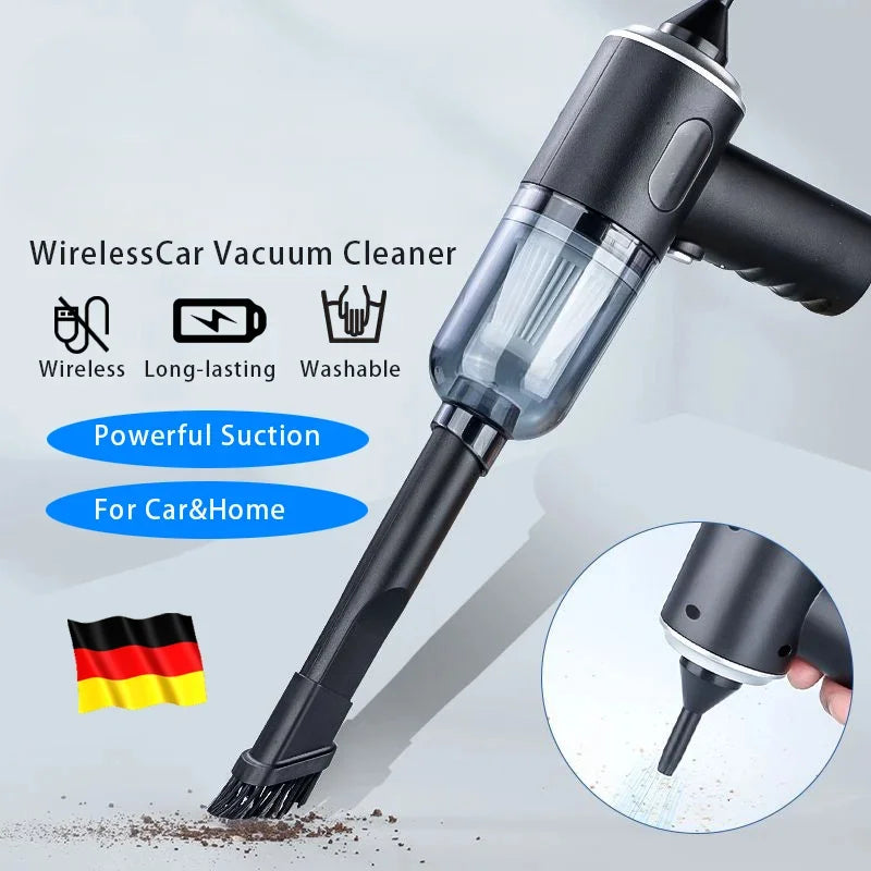 Portable Wireless Car Vacuum Cleaner - High Suction Mini Vac