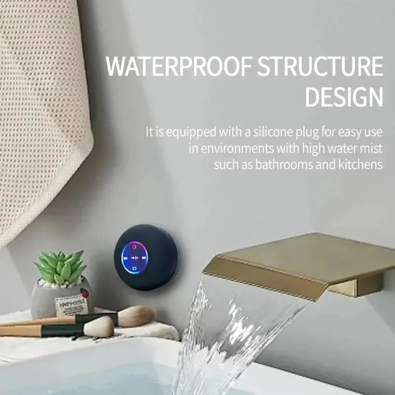 Waterproof Bathroom Speaker with Suction Mount