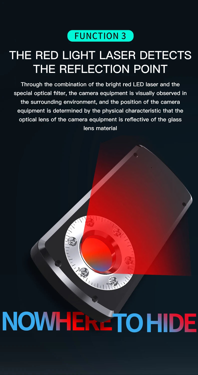 Hidden Camera & Spy Detector with LED Laser Scanner