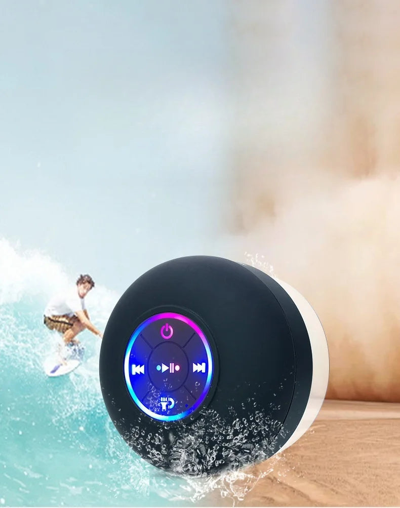 Waterproof Bathroom Speaker with Suction Mount